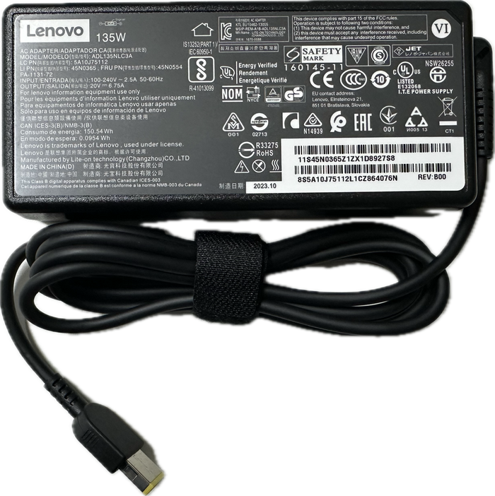Lenovo ThinkPad Oplader 135 Watt Square-Tip aansluiting