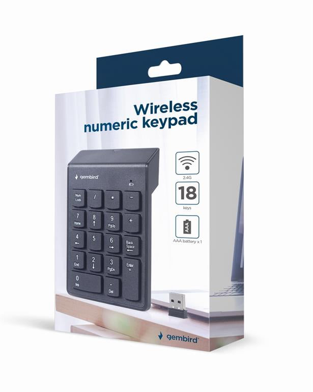Gembird draadloos numeriek toetsenbord KPD-W-02 - verpakking