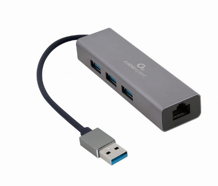 Gembird USB type-AM Gigabit netwerkadapter met ingebouwde USB 3.0 hub